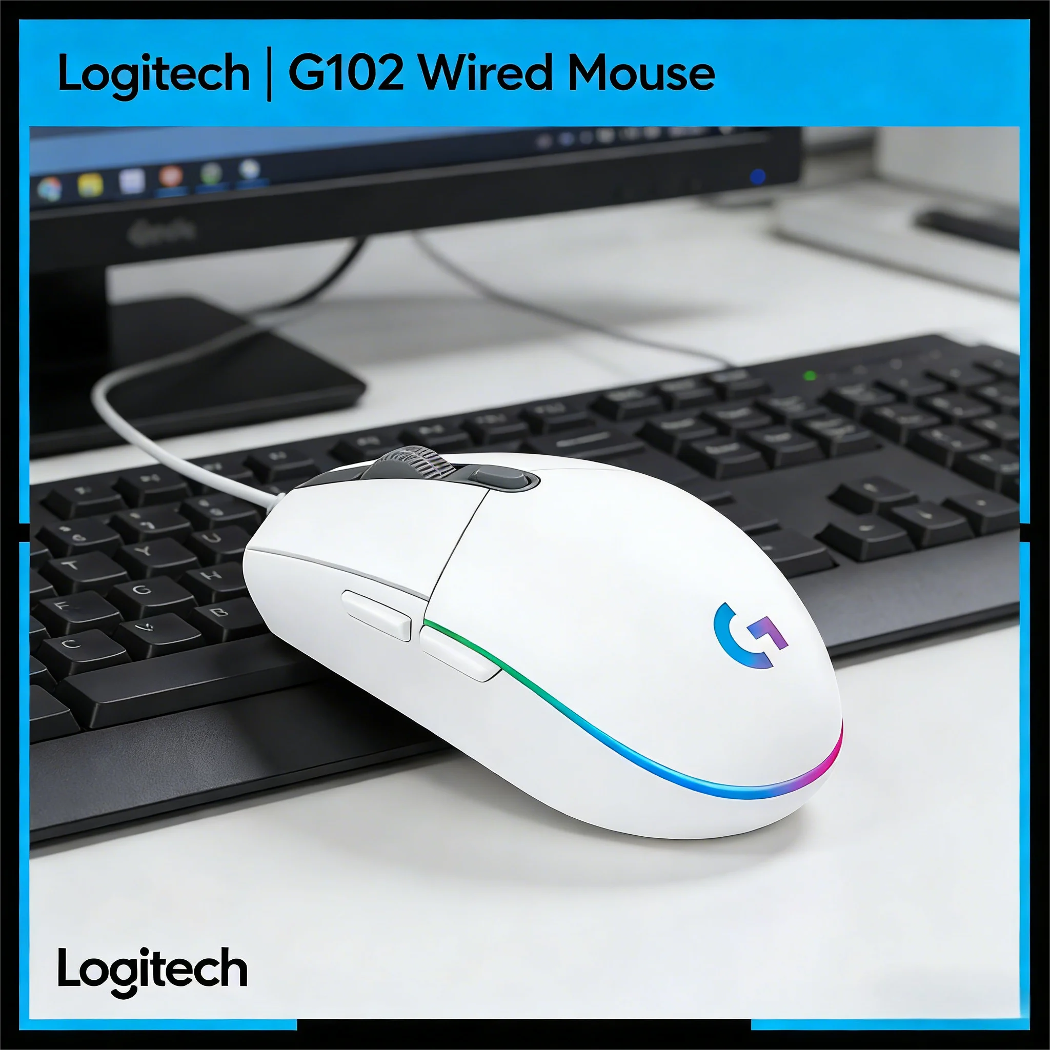 

Logitech G102 Office & Game Dual-Purpose Wired Mouse RGB LIGHTSYNC Backlit