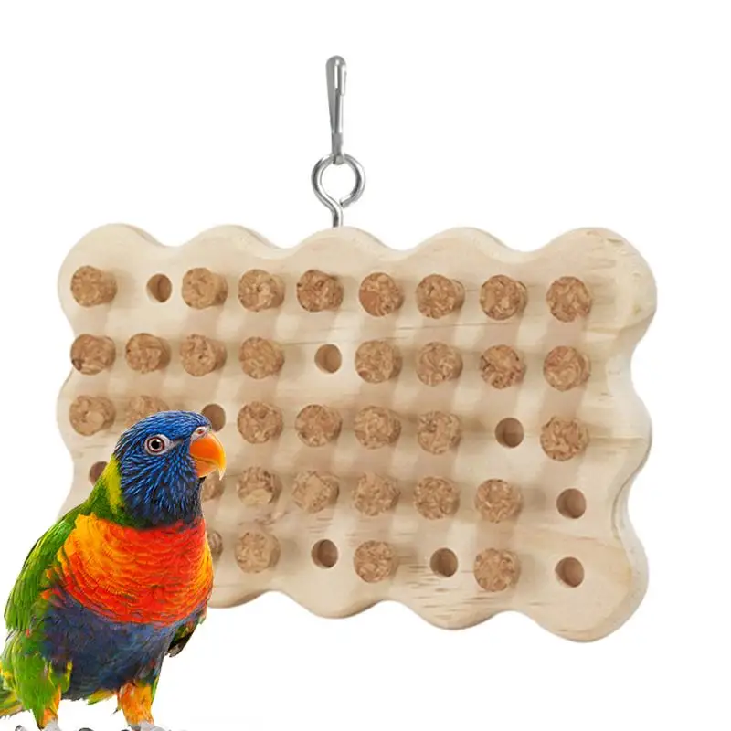 Parrot Chewing Cork Wooden Biting Training Bird Toy Natural Cork Toys Cage Accessories For African Grey Parrots bird accessories