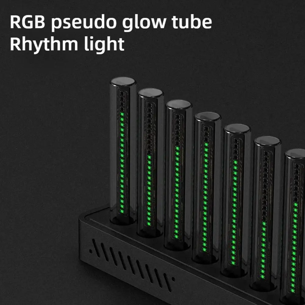 EleksT10 RGB Tube Electronic Tube Music Spectrum Meter Level Pickup Rhythm Light QuasiGlow LED Atmosphere Light Desktop Ornament