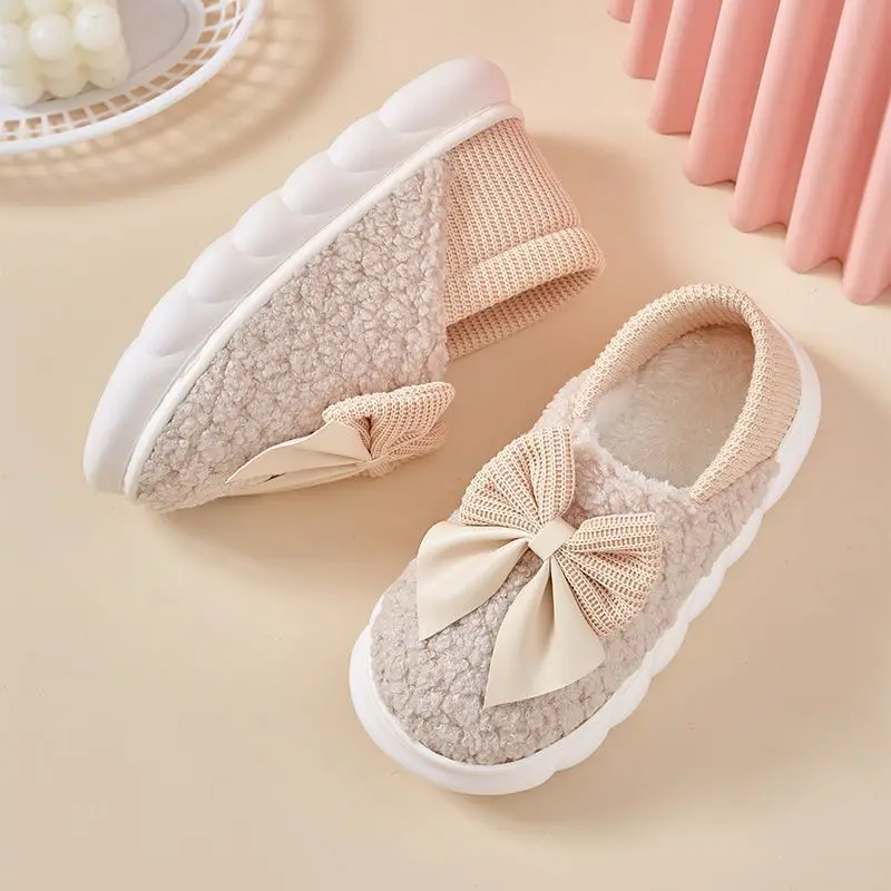 الحلو القوس عقدة الكورية نمط النساء الحوامل بعد الولادة لينة وحيد داخلي المضادة للانزلاق صوف مبطن النعال الخريف الشتاء