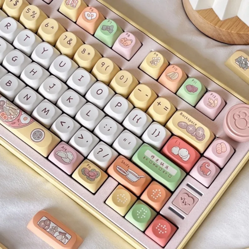 Hot Pot Theme Keycaps PBT Sublimation Customized Original Keycaps MOA/SOA Contour Keycaps Mechanical Keyboard Accessories Gifts