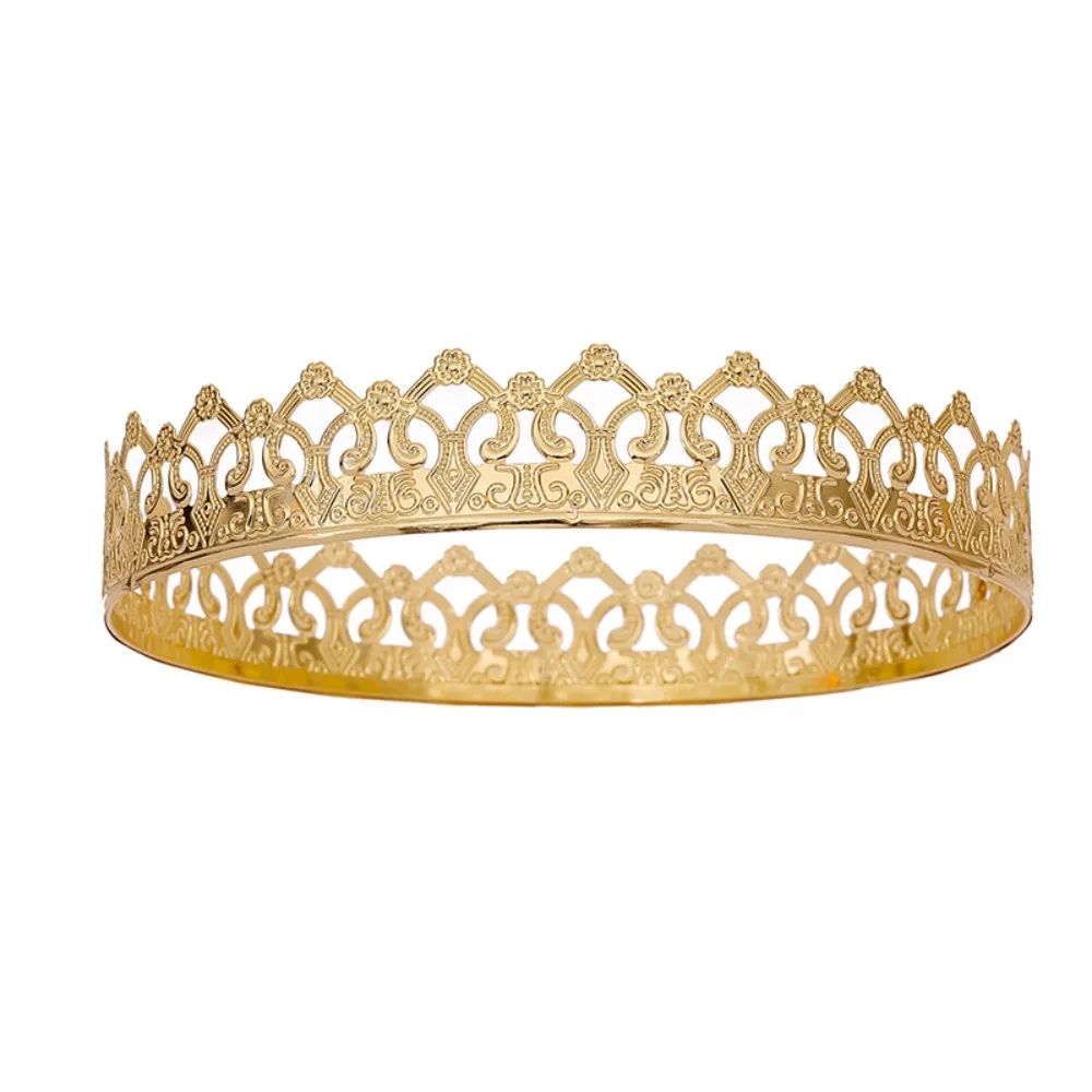

Temperament Bar Mitzvah King Crown Western Headband Prince Crowns Hair Accessories Cosplay Pros Round Tiaras Girls Gift