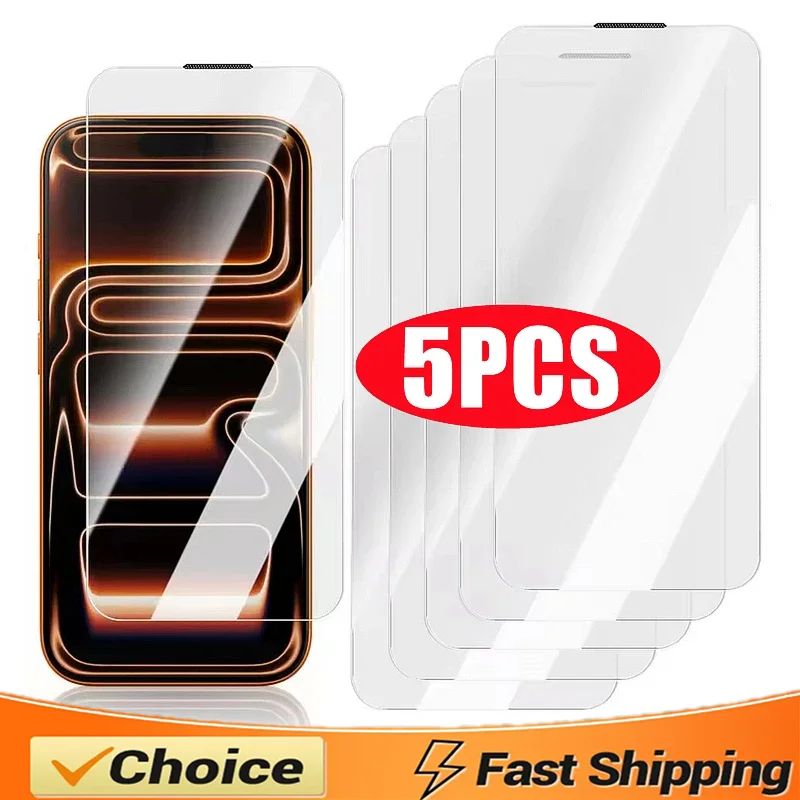 

5Pcs WK MAX HD Dust Proof Screen Protector For iPhone 17 15 14 13 12 11 16 Pro Max Tempered Glass For iPhone Air XR X XS 16 Plus