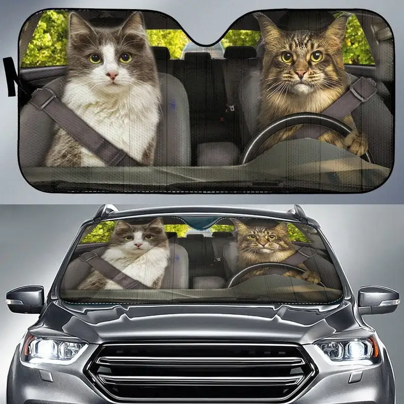 Cats Auto Sun Shade, Kitty, Meow, Car Sun Shade, Windshield, Car Accessories, Cat Dads, Cat Moms, Cat Lovers, Pets, Pet Lovers,