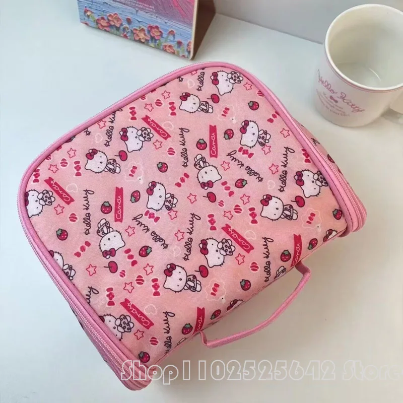 

Y2k Hello Kitty Makeup Bag Toiletry Bag Kawaii Girl Storage Large Capacity Portable Travel Bag Cartoon Accessories Birthday Gift