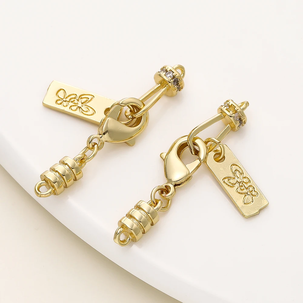 

2/4pcs 14/18K Gold Plated Wrapped Buckle Lobster Buckle Hang Tag Closure Connection Buckle for Handmade DIY Jewelry Accessories