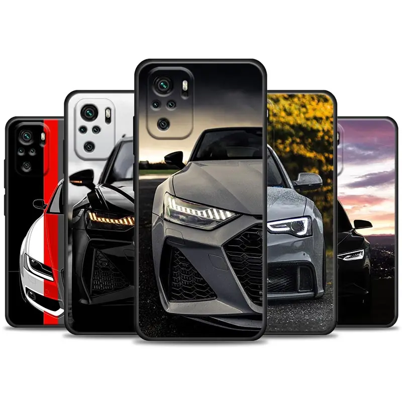 Black A-Audi Luxury Cars Comics Phone Case For Redmi Note 13 12S 12 11 11T 11S 10 10T 10S 9 9T 9S 8 Pro Plus Case Funda