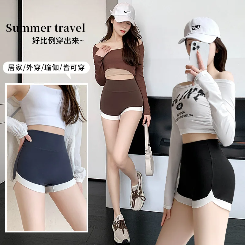 Women\'s Summer Thin Ice Silk Safety Pants Anti-exposure Outer Wearable Leggings Seamless Yoga Shark Pants leggings mujer gym