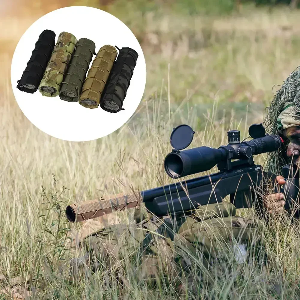 Outdoor Tactical Airsoft Suppressor Cover Silencer Protective Cloth Tool Panel Muffler Case Pouch Bag Hunting Tube Gear