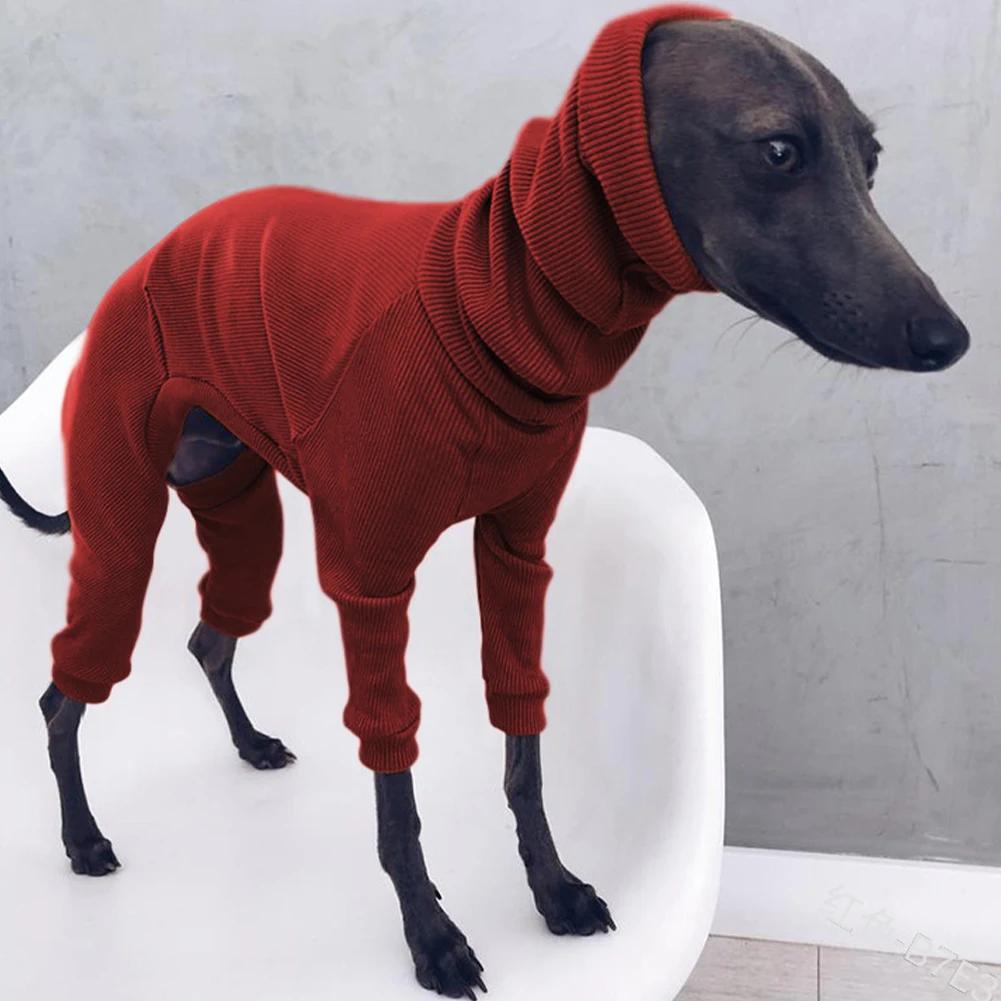 Turtleneck Pet Dog Clothes Stretch Four-legged Overalls for Big Dogs Winter Pajamas Onesies for Whippet Italian Greyhound S-5XL