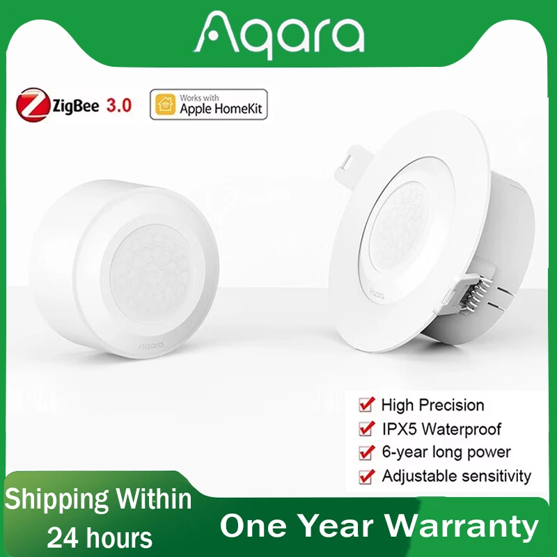 

Aqara Высокоточный датчик человека ZigBee 3,0 Датчик движения тела Беспроводное соединение IPX5 Водонепроницаемый датчик человеческого тела для Homekit