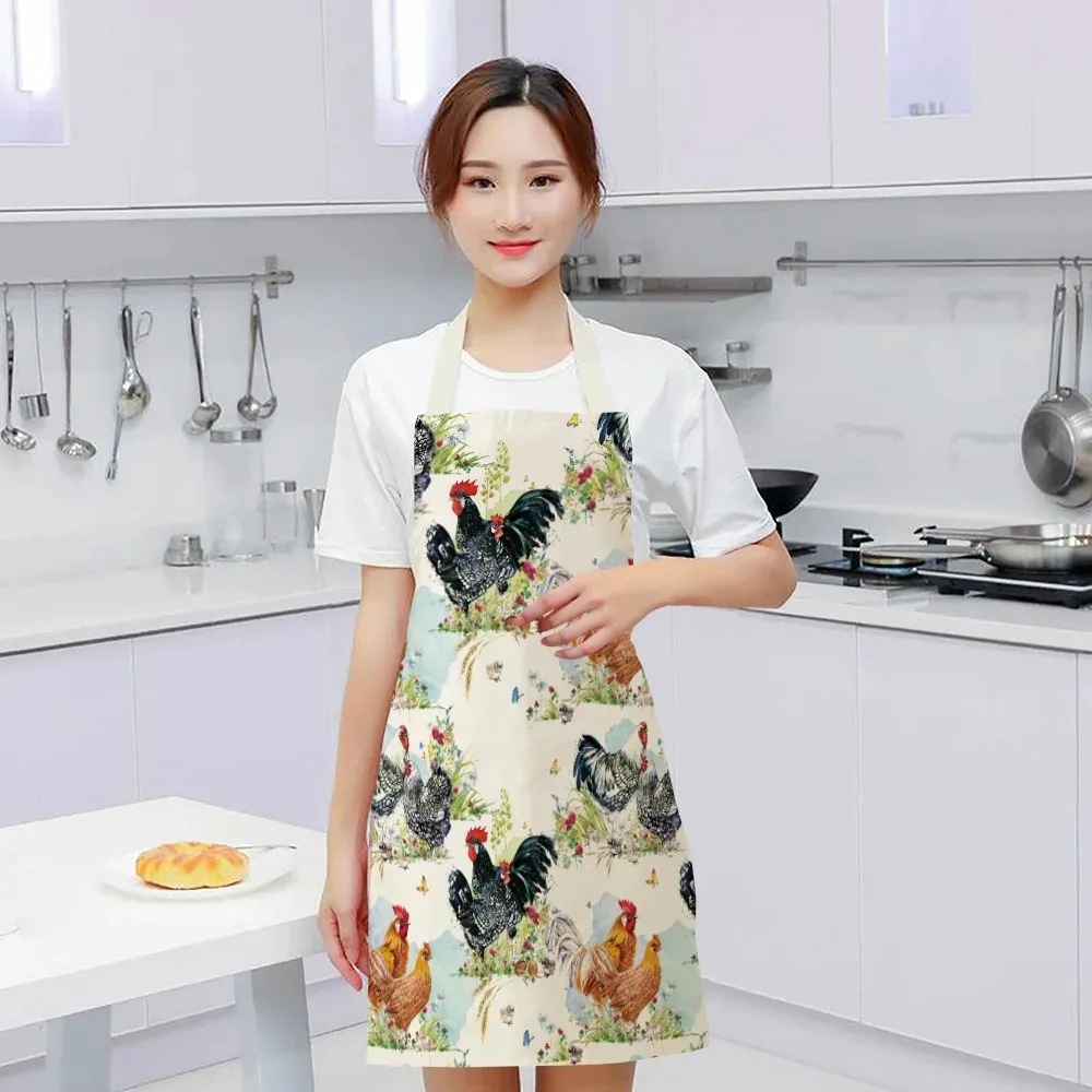 Summer Fruit Pattern Kitchen Apron Master Female Kitchen Hairdresser Children\'s Cute Apron 68X55CM