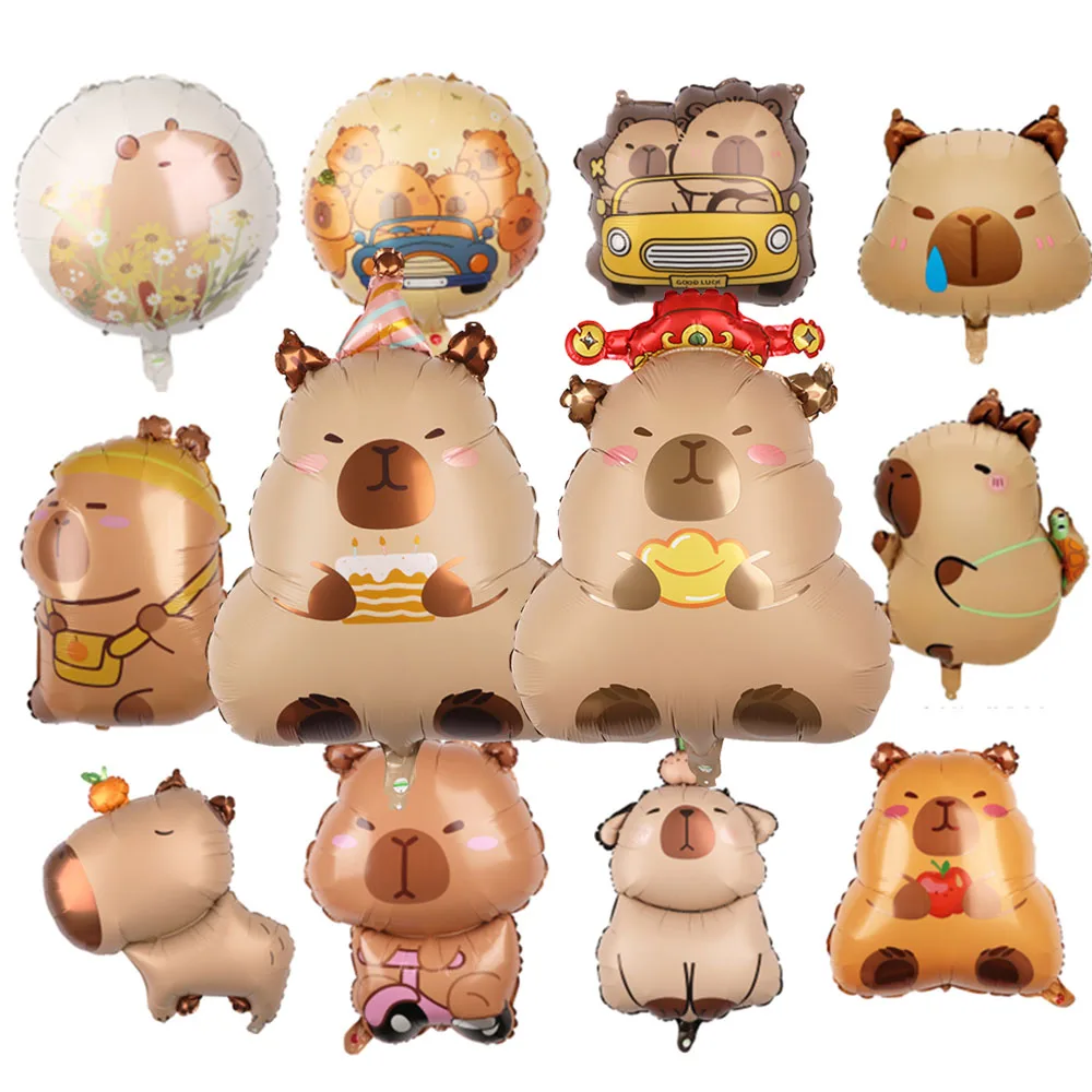 10/30/50PCS Cartoon Kapibala Capybara Theme Foil Balloon Set for Adult Child Birthday Air Globos Supplies Kids Gifts Baby Shower