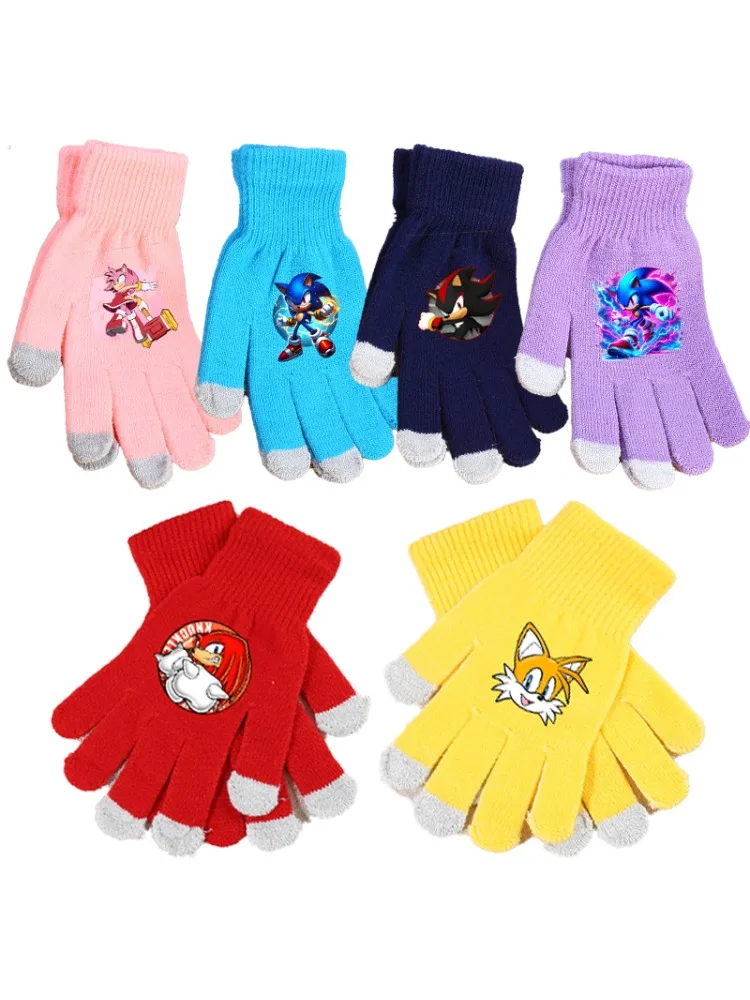 AliExpress TAKARA TOMY Shadow Sonics Glove Boy Girl Cartoon Knitted Gloved Amy Rose Child Winter Fashion Outdoor Cycling Accessories Kids Birthday Gift