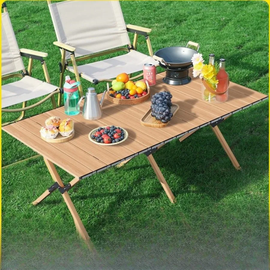 Outdoor Folding Table Aluminum Alloy Egg Roll Table Portable Picnic Camping Table and Chairs Pliante Equipment Mesa Furniture