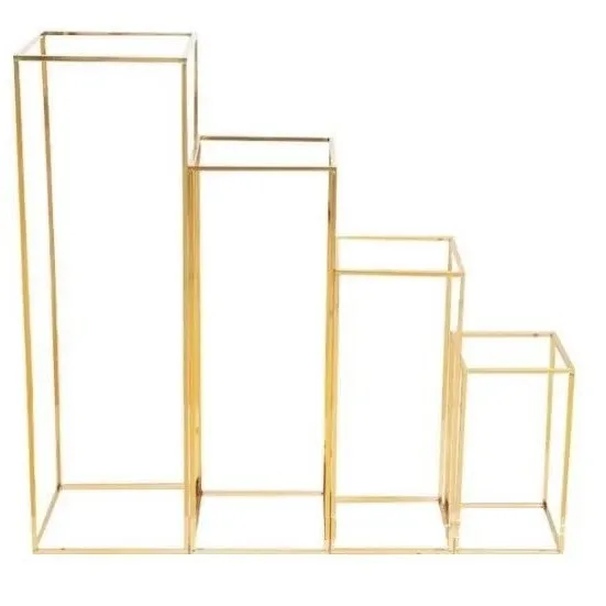 

Wedding wrought iron shelf, gold square , geometric road , T table, on-site decoration and arrangement props,