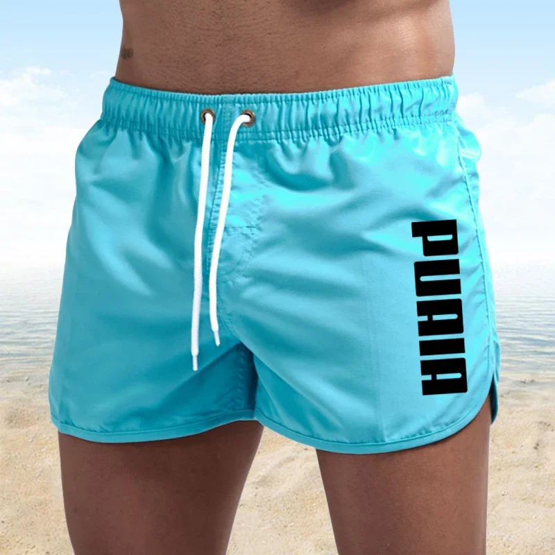 Bañadores deportivos para hombre, ropa de playa de lujo, pantalones cortos de secado rápido, para gimnasio y correr, novedad de verano