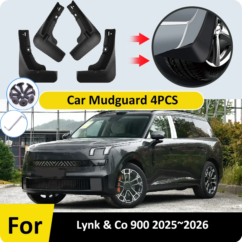 

Автомобильные брызговики, 4 шт. для Lynk & Co 900 2025 2026, крылья переднего и заднего колеса, защита брызговика, автоаксессуары