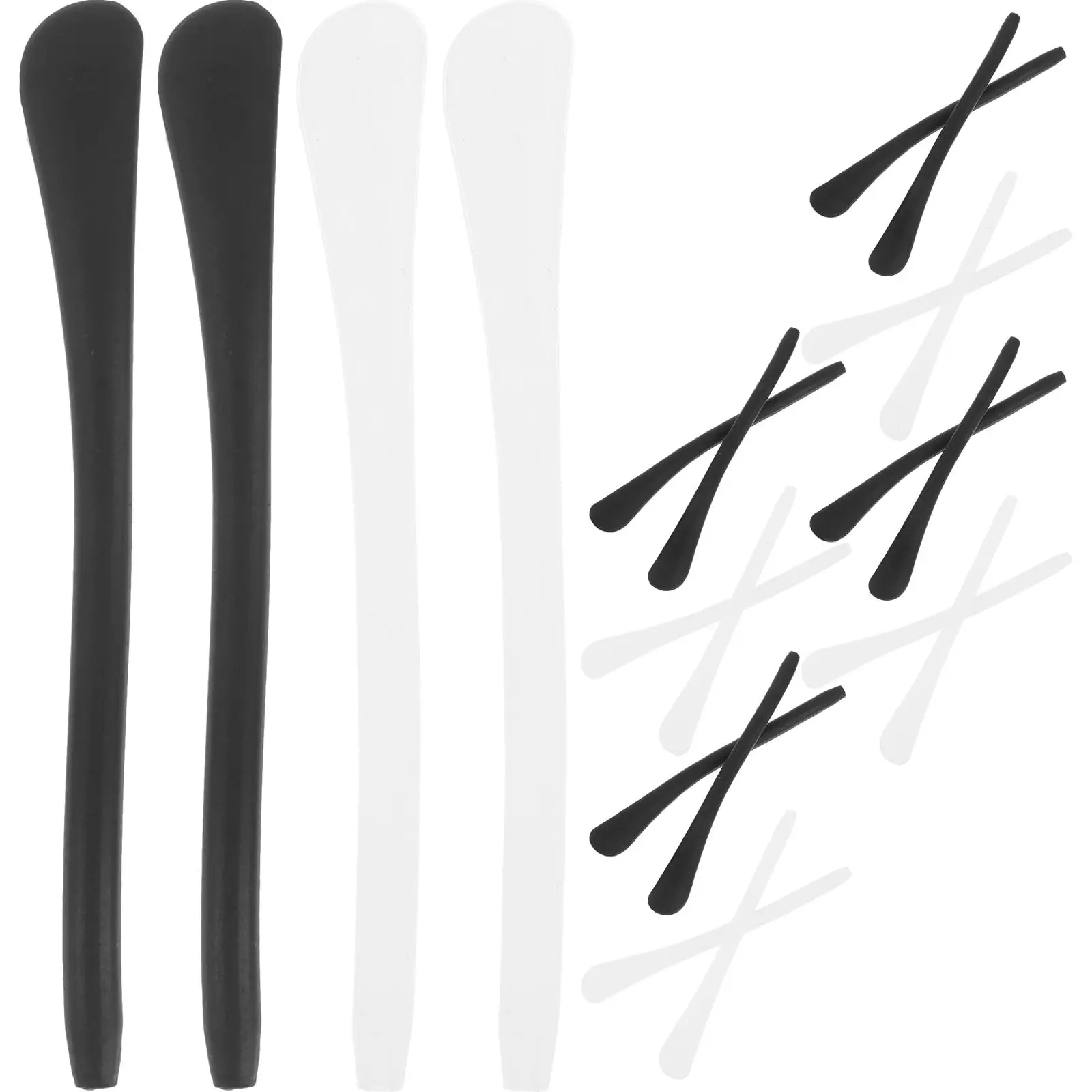 20 шт. нескользящие чехлы для очков, 10 пар, белые, черные силиконовые зажимы для ушей, крючки для держателей очков, аксессуары для очков