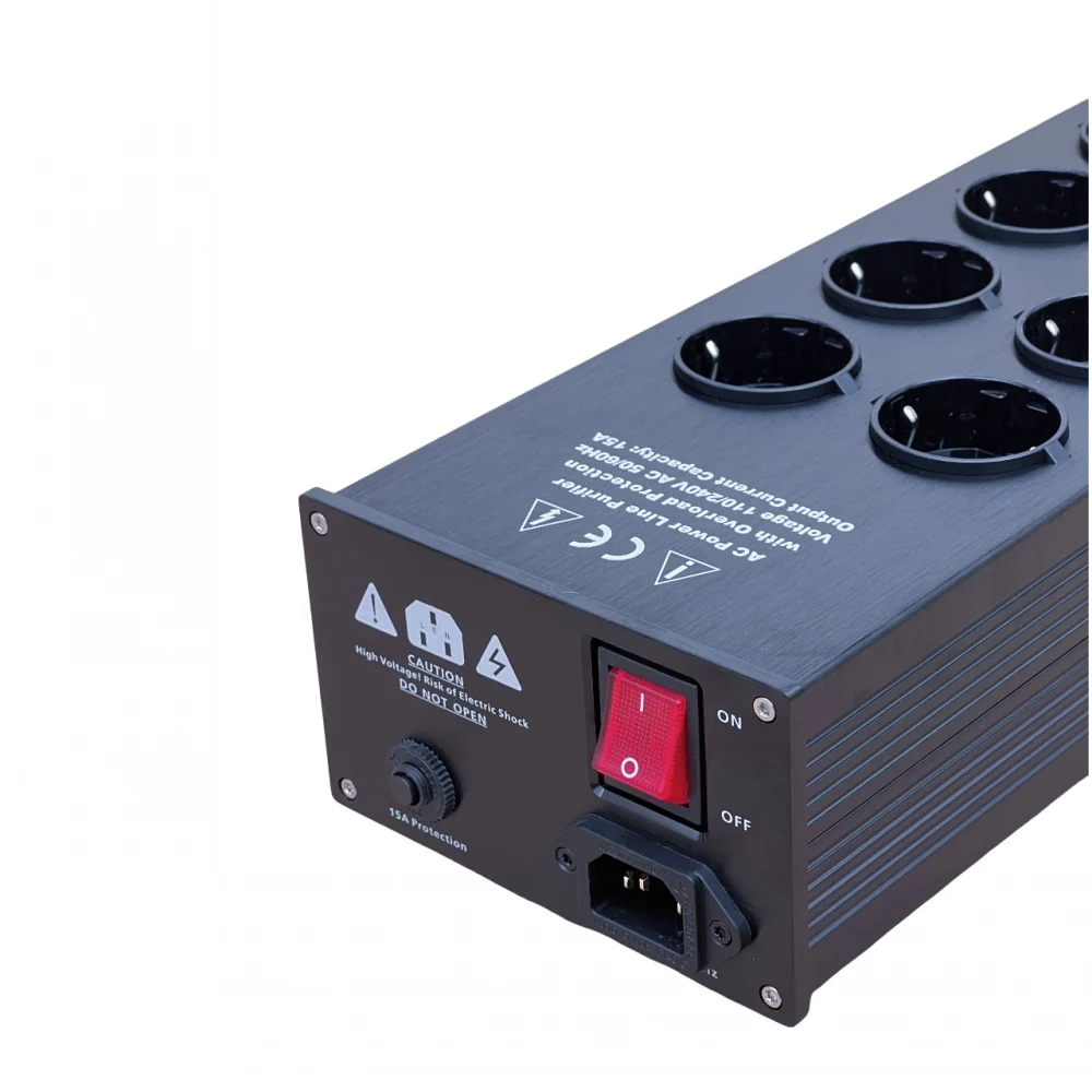 MATIHUR-filtro de alimentación de CA, purificador de potencia, protección contra sobretensiones con regleta de tomas de la UE, ruido de Audio, e-TP80