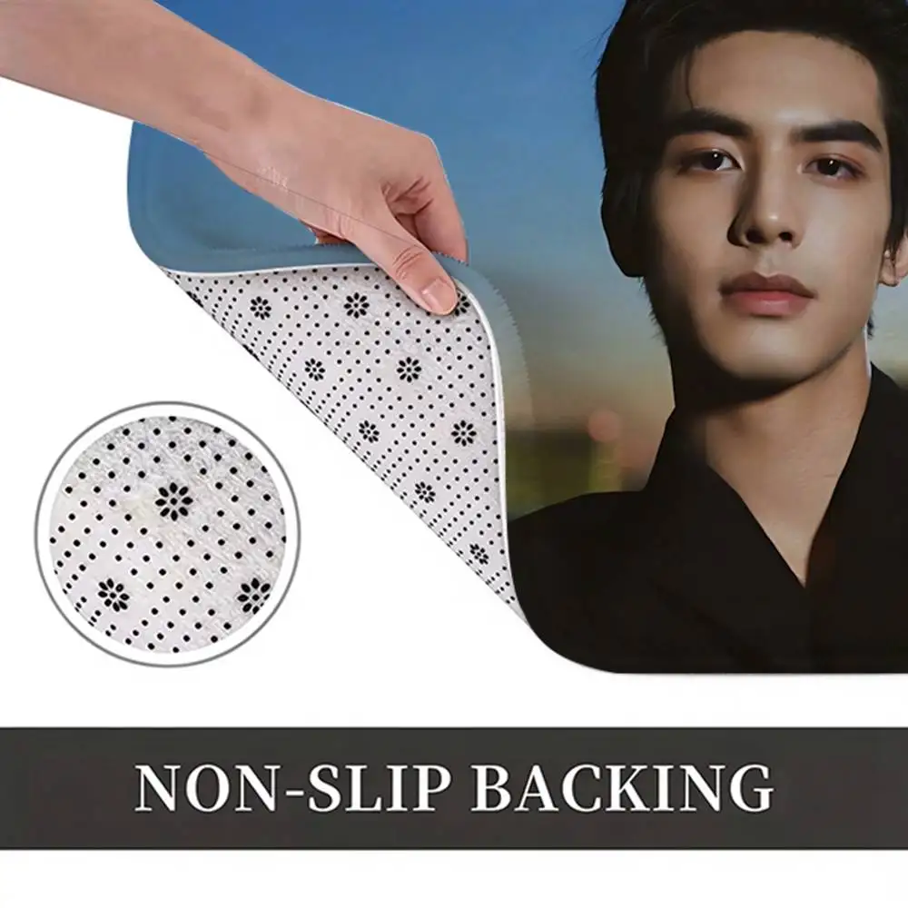 Love for You Song Wei-long Home Decor Short Plush Floor Mat, Non-Slip & Easy to Clean for Multi Doorways