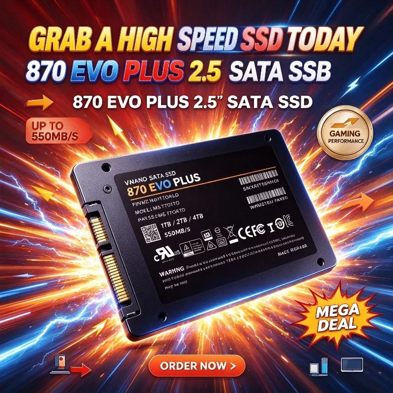 Solid State Drive New 870 EVO PLUS 2.5 Inch Internal Solid State Drive SATA3 SSD 1TB 2TB 4TB Hard Disk for Laptop Desktop