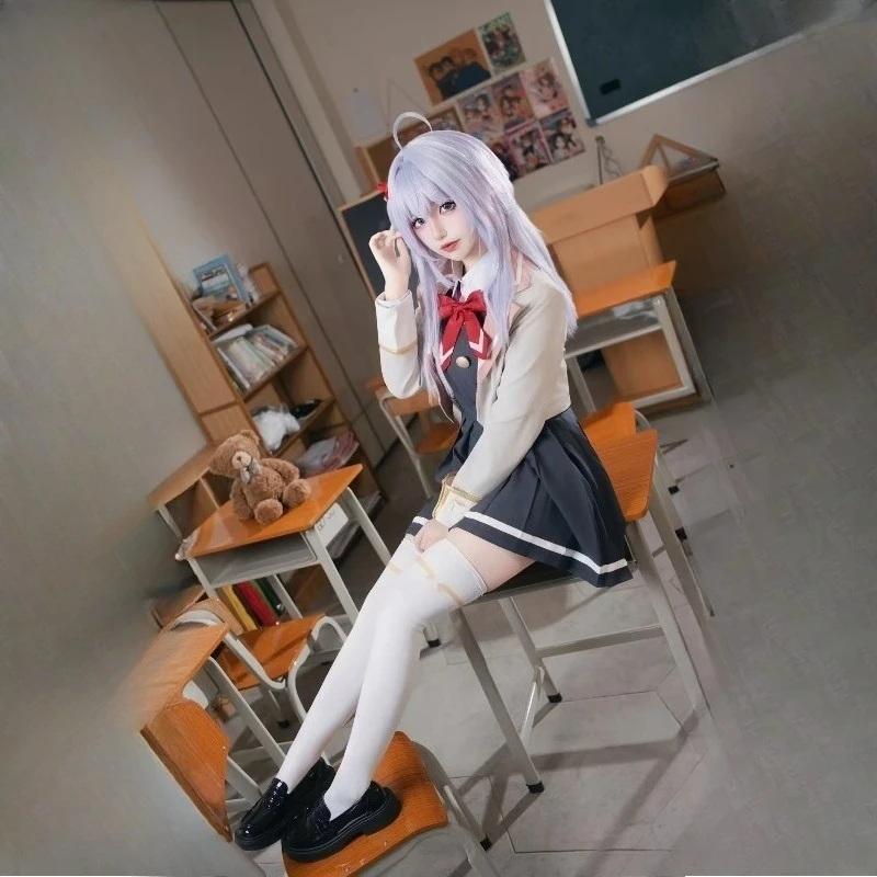 أزياء أنيمي أليسا ميخائيلوفا كوجو التأثيرية أحيانًا تخفي مشاعرها باللغة الروسية Jk Yuki Suou Alya ملابس لعب الأدوار شعر مستعار