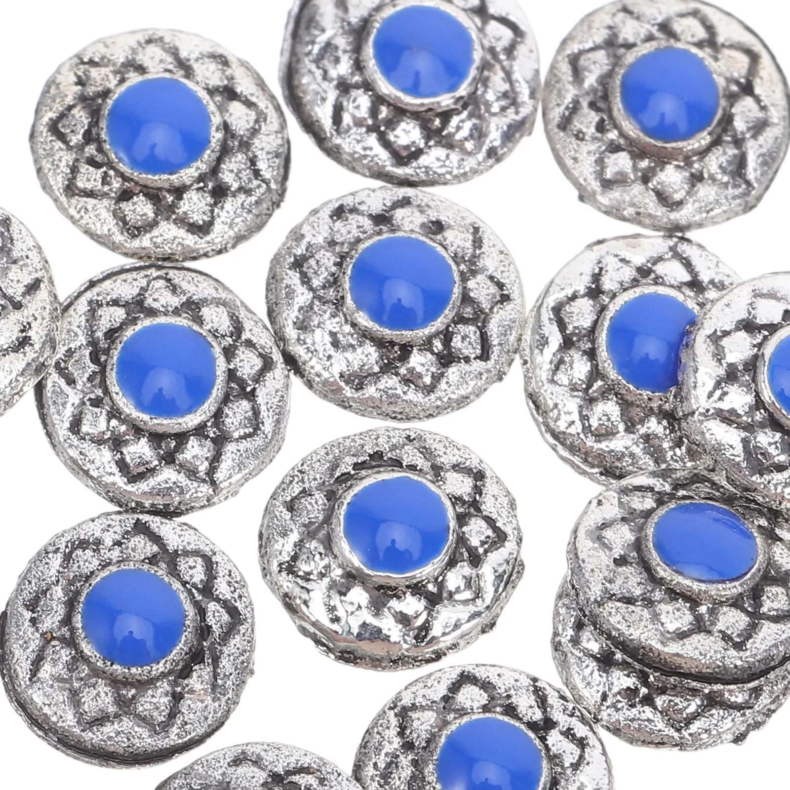 60Pcs Retro Nail Charms Vintage Turquoise Crackle DIY Manicure Decorations for Women Nail Art Supplies Salon Jewelry