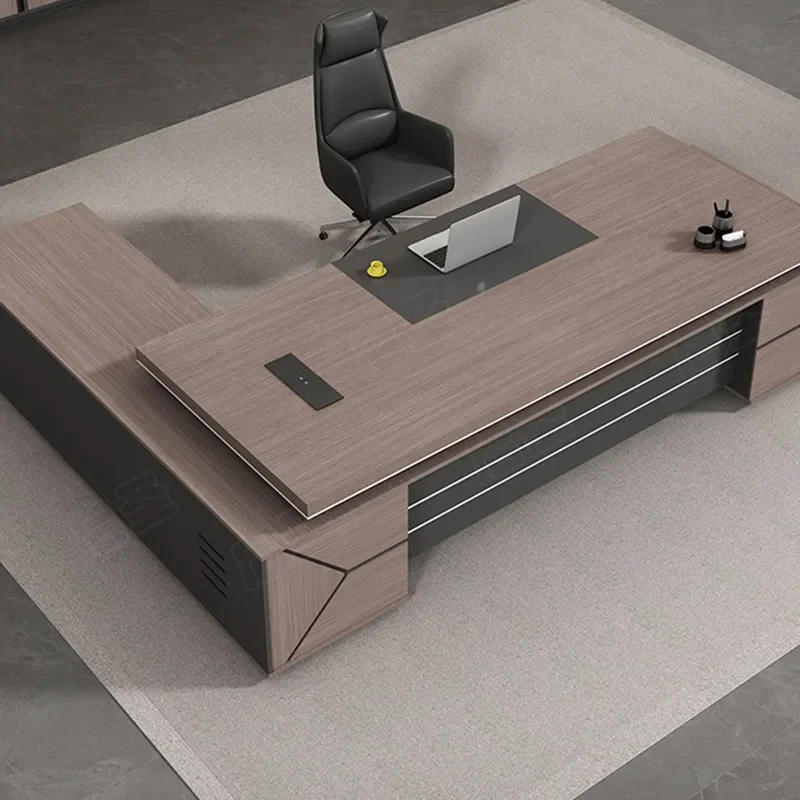 مكاتب مكتب تنفيذي مصممة فاخرة جمالية على شكل حرف L مكاتب مكتبية قابلة للتعديل منظمات Escritorio Oficina أثاث عصري