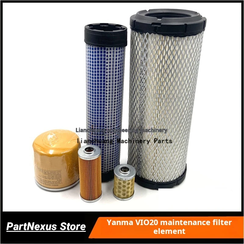 For Yanmar VIO VIO20 Oil filter diesel air filter Oil-water separator hydraulic Oil return filter Excavator Parts