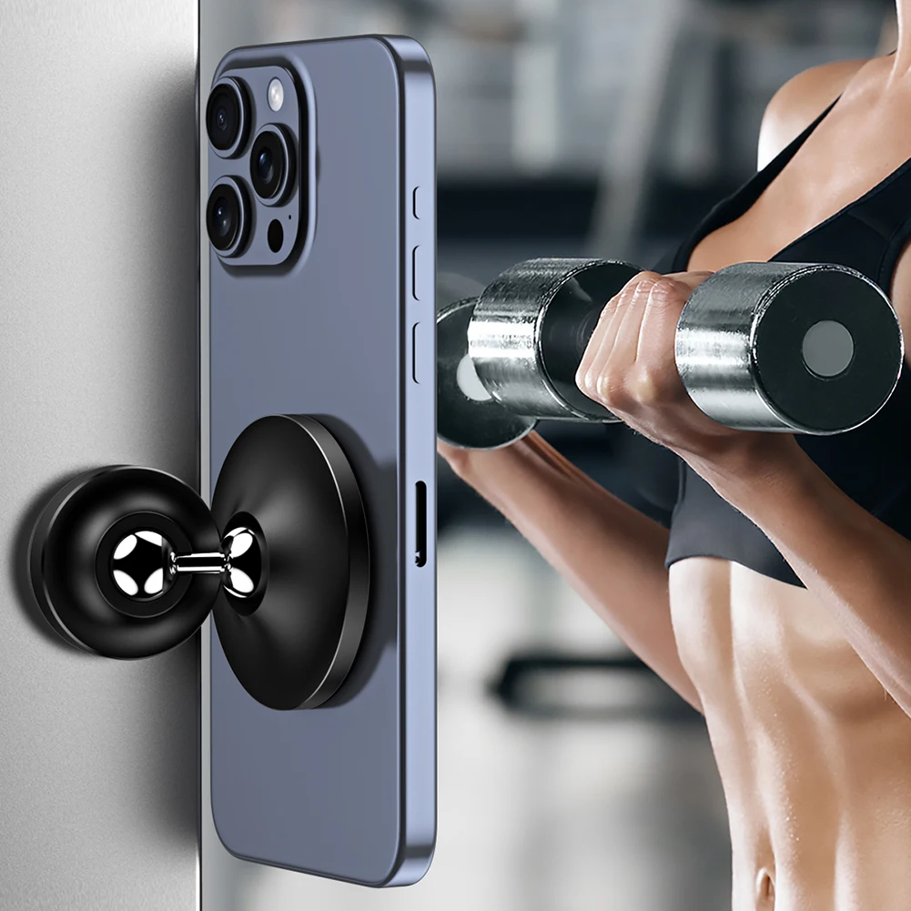 

Double-Sided Magnetic Phone Holder Alloy Base Gym Magnetic Phone Holder Fitness Accessory for Magsafe iPhone 15/14/13/12 Series