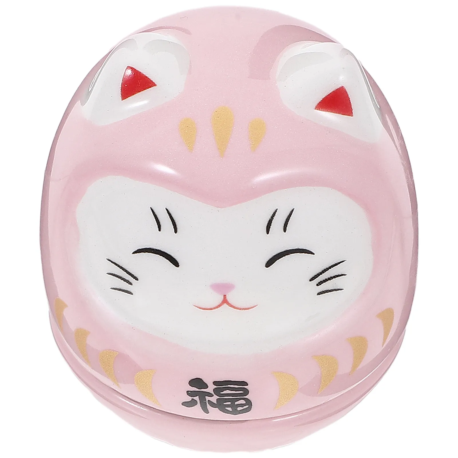 

Керамическая фигурка-неваляшка «Счастливый кот» в японском стиле, очаровательный компактный талисман для дома и автомобиля