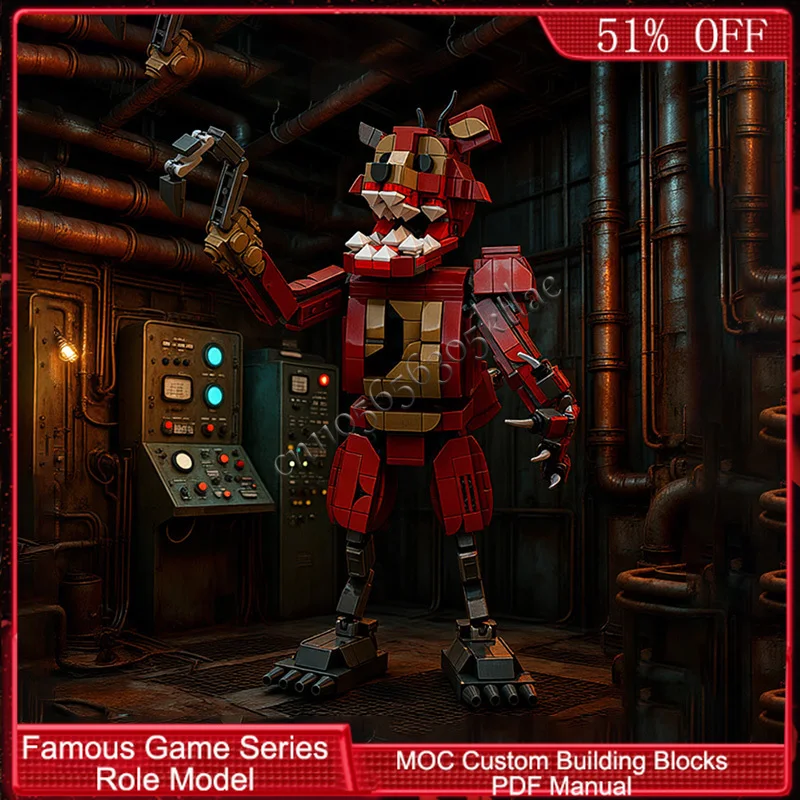 

546 PCS Popular Game Character Series Contorted Hook - Handed Fox MOC Customize Modular Building Block DIY Boy Festival Toy Gift