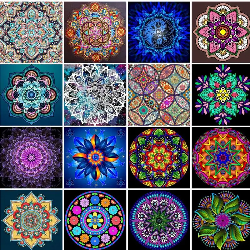 

GATYZTORY 5d Diy Diamond Painting Mandala Diamond Embroidery Cross Stitch Flower Pictures Of Rhinestones Mosaic Decortion