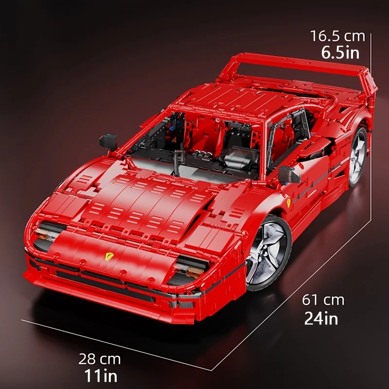 4026 pçs moc clássico carro esportivo série blocos de construção montado topo vermelho modelo carro esportivo jogo tijolo brinquedo presente do feriado