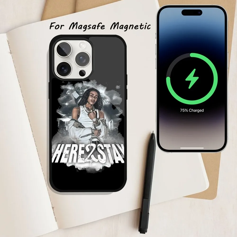 Singer D-DD Osama Here 2 Stay Phone Case  For iPhone 15 12 13 14 11 Pro Plus Max Magsafe Magnetic Wireless Charging shell