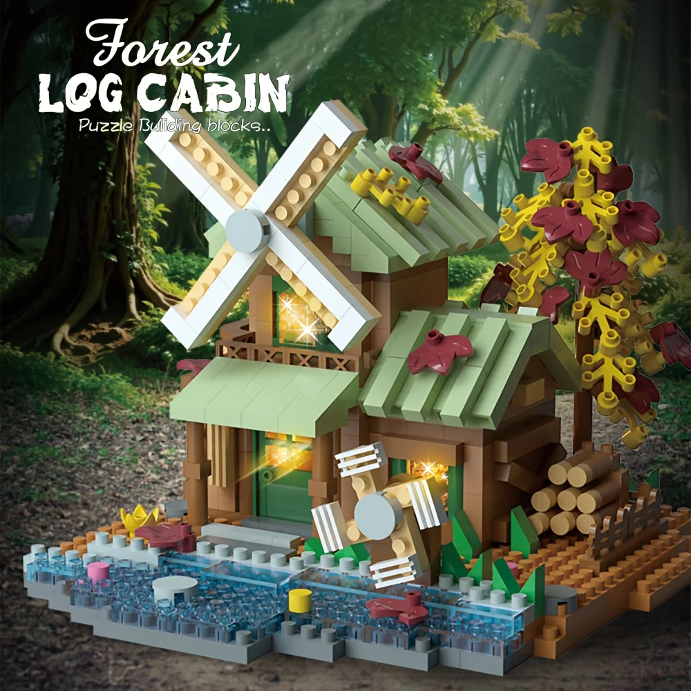 717 パーティクルフォレストハウスセット - ストレス解消ビルディングブロック、エレガントなギフトパッケージ、ミニ建築装飾ギフト