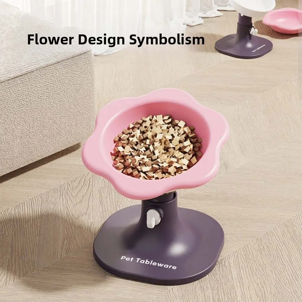 

Creative Pet High Footed Bowl Cartoon Adjustable Height Angle Elevated Pet Feeder Bowl Stable Multifunction Pet Food Dispenser