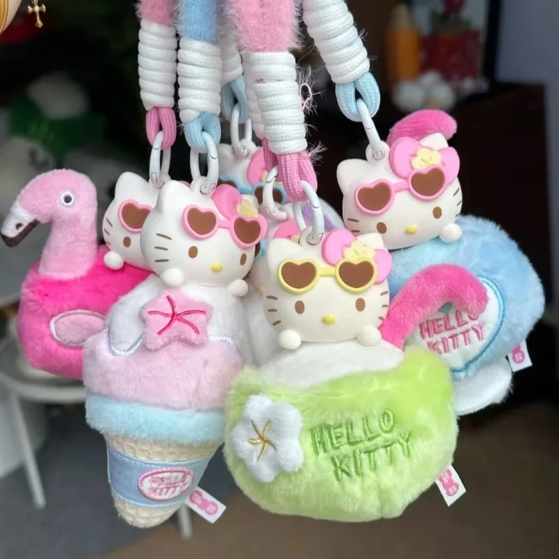 Original Hellokitty Summer Black Skin Series Blind Box Pendant Scented Trendy Blind Box Collectable Cartoon Anime Figure Gifts