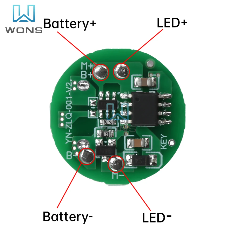 5-10W Strong Flashlight Driver Board DIY Circuit Board Type-C Charging Port Integrated Charging and Discharging Module