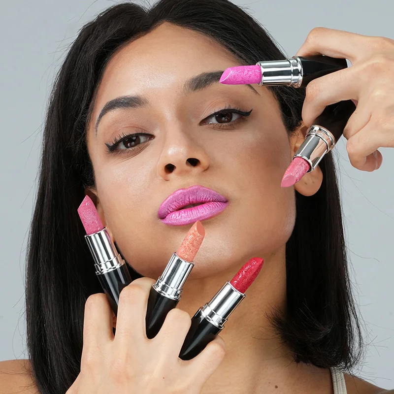 Bold & Intense Glitter Shiny Metallic Lipstick Pearlescent Lip Tint, Glitter Metallic Lipstick Long Lasting Lip Senior Makeup