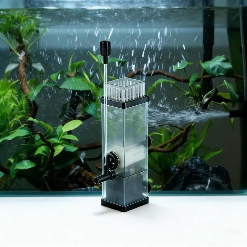 High Efficiency Low Noise Plastic Aeration Skimmer for Aquariums 3-in-1 Surface Degreasing Eco Friendly Filtration 300L H