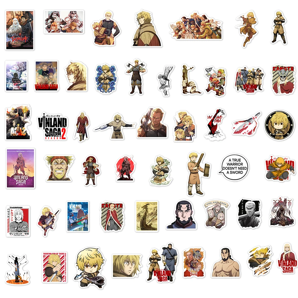 10/30/50pcs Anime VINLAND SAGA Stickers Cool Thorfinn Karlsefni Graffiti Sticker DIY Phone Skateboard Luggage Cartoon Decals Toy