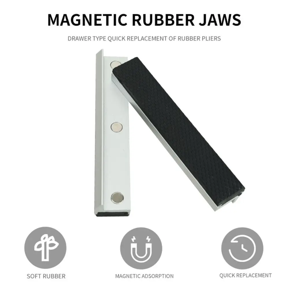 Soft Magnetic Vise Covers Aluminum Alloy Protectors For Bench Workholding Clamps Woodworking Metalworking Precision Tools