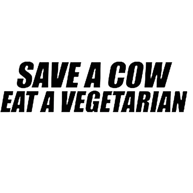 

15*4,1 см вегетарианская еда, чтобы сэкономить коровьи буквы, дизайн, стиль, оконный бампер, предупреждение, декоративные виниловые наклейки для автомобиля