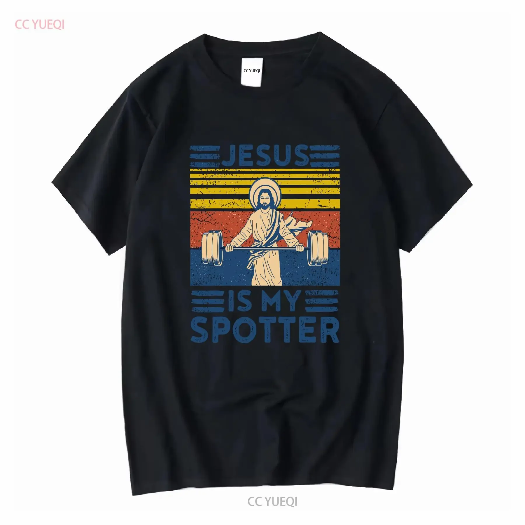 Rara nueva camiseta divertida para gimnasio Jesús es mi observador entrenamiento vintage lavado moda transpirable Casual ropa de diseñador suave