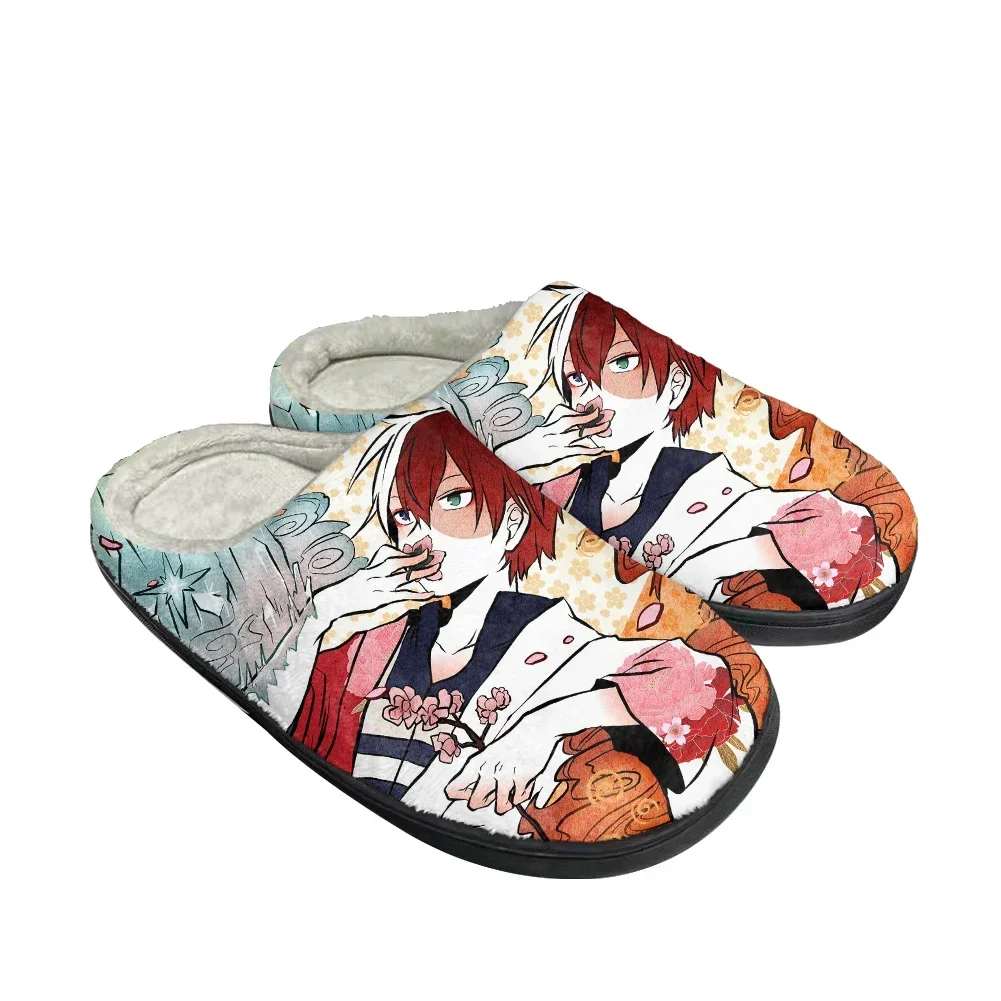 

My Hero Academia Todoroki Shoto Fashion Slippers Mens Womens Sandals Plush Casual Keep Warm Shoes Thermal Comfortable Slipper