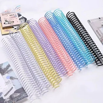 5 unids/lote 35mm de alta capacidad transparente de hojas sueltas anillo de encuadernación de plástico bobina única espiral de PVC para cuaderno escuela Oficina