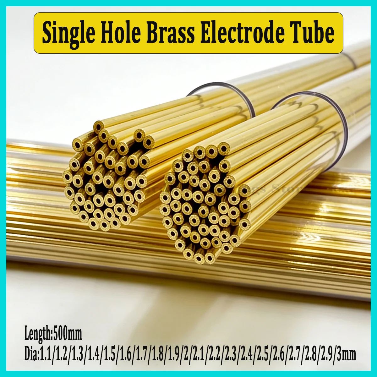 

L500mm Single Hole Brass Electrode Tube EDM Drill Tube, High Precision Brass Pipe for CNC Perforator Punching Machine Tool Parts