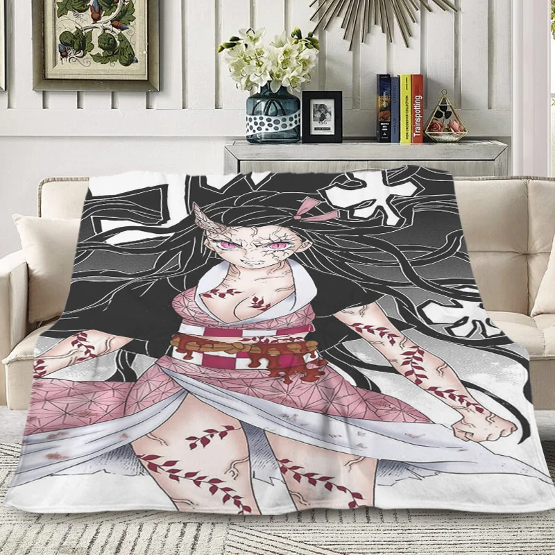 Sofa Blankets for Winter T-Nezukos Flannel Blanket Microfiber Bedding King Size Blanket Fluffy Soft Blanket Warm Knee Bed Anime